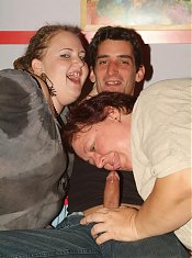 Mature plump models Agnes Eva and Anna Marie got their chubby cooters fucked hard in this threesome